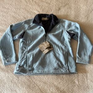 North End Sky Blue Quarter-Zip Fleece Sweatshirt Small New